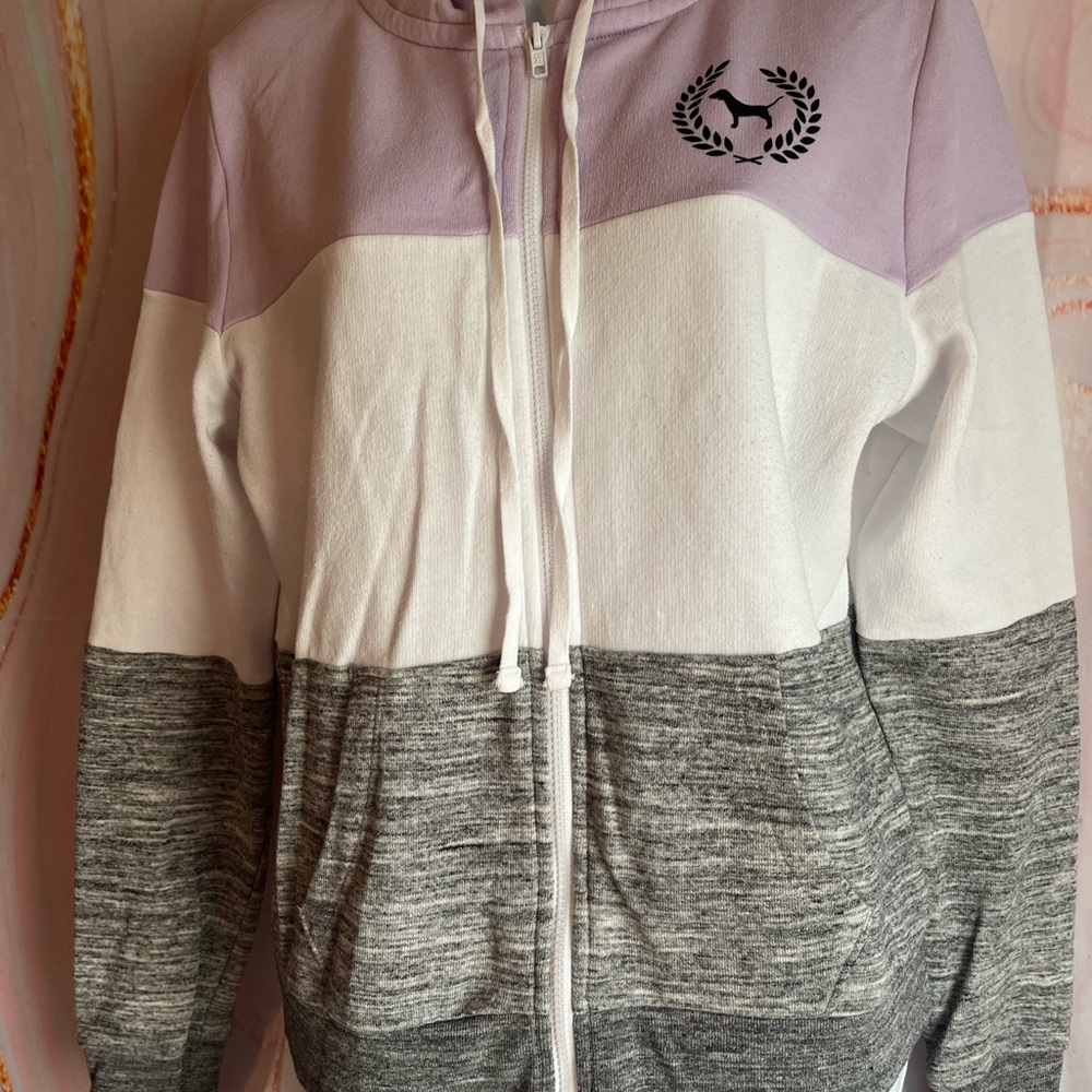 Pink Color-blocked Hoodie - Picture 2 of 3